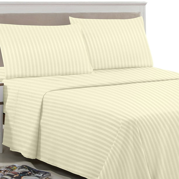 Details about  / ienjoy Home Dobby 4 Piece Home Collection Premium Embossed Stripe Design Bed She
